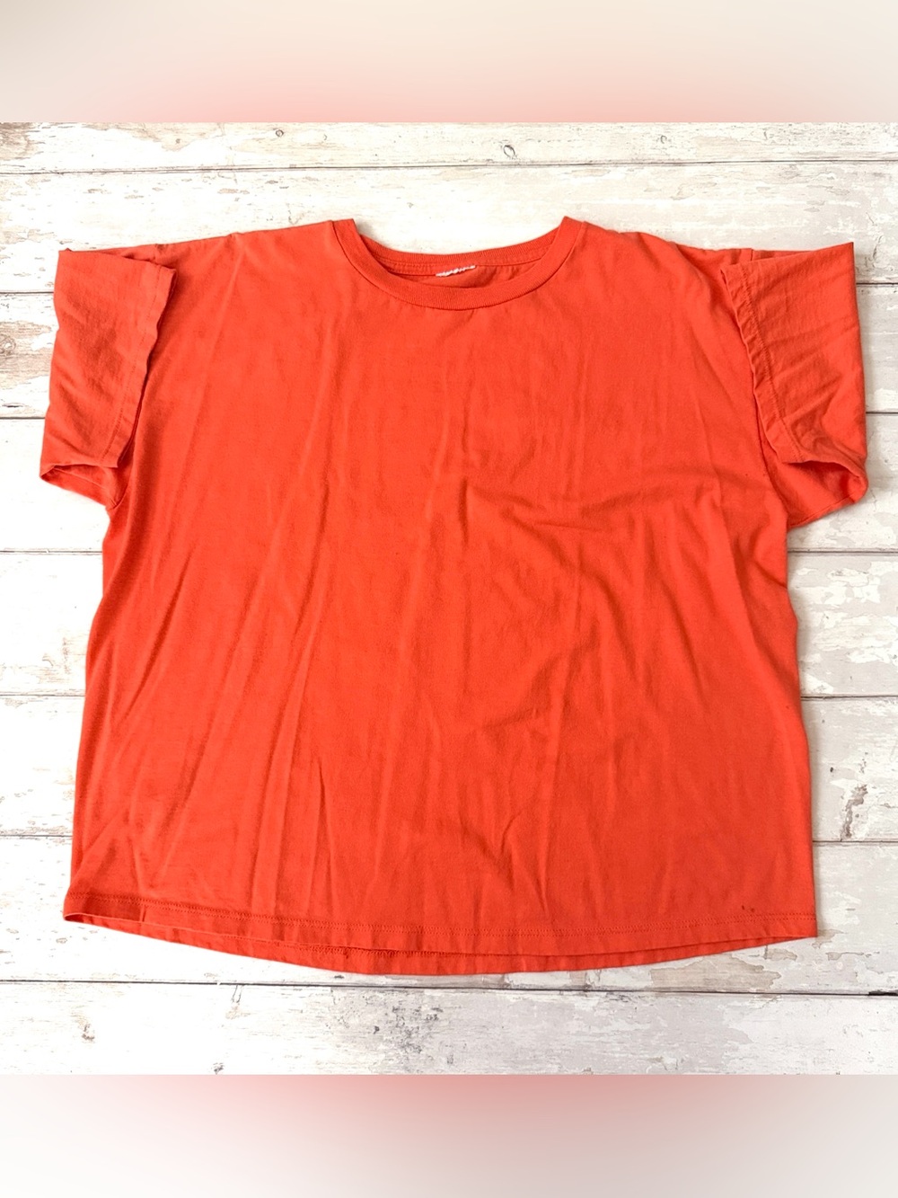 Hanes XL Women’s Orange Short Sleeve Shirt 100% Cotton X Large